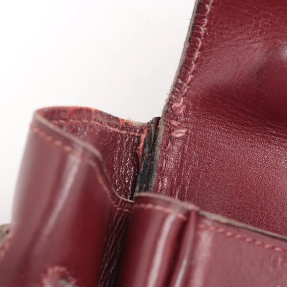 Hermes Kelly 35 Le Tournay Leather Handbag Rouge H - Picture 11 of 14